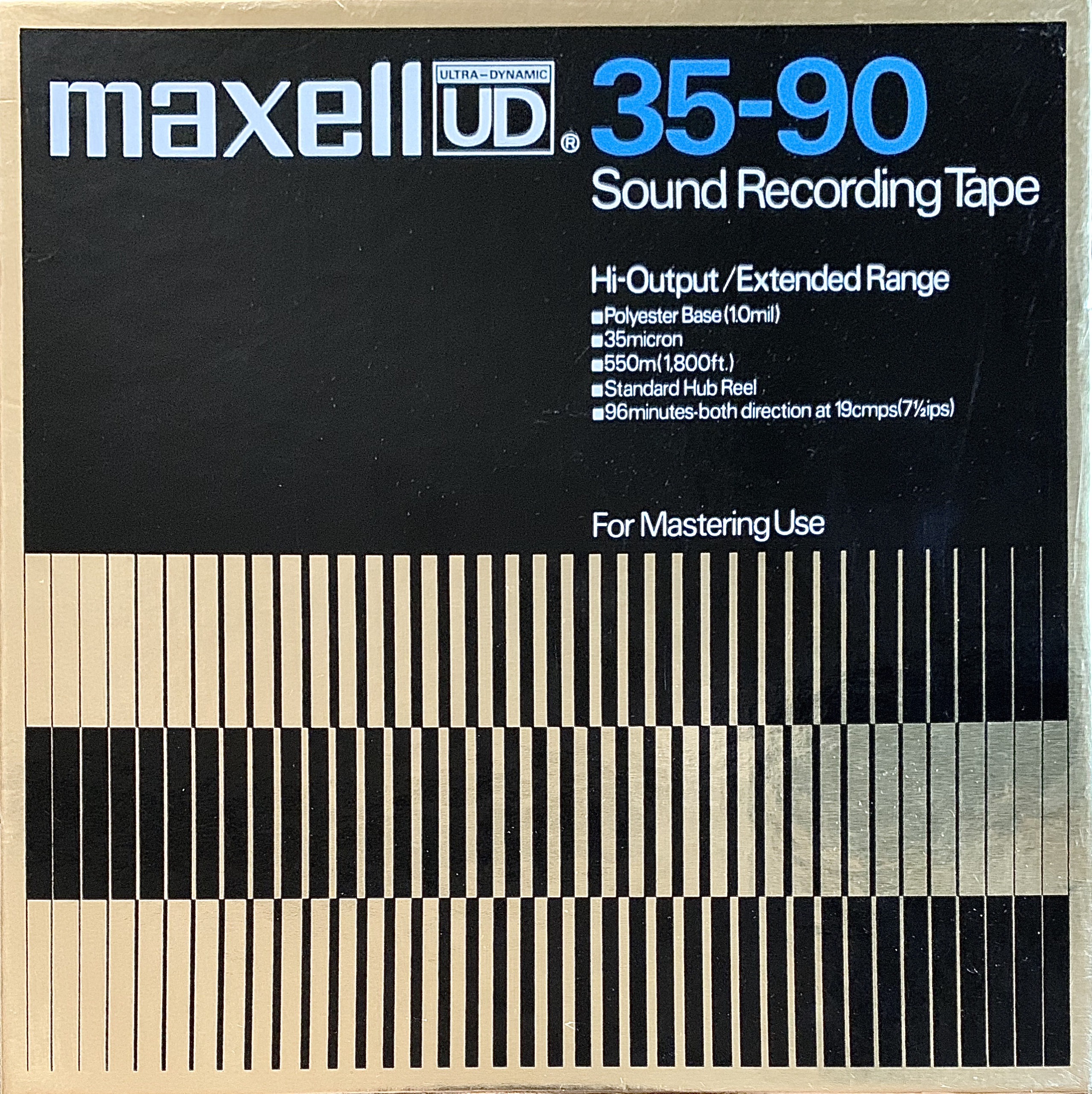 VINTAGE New Old Stock Maxell UD XL 50-120B Sound Recording Tape Hi-output  Extended Range Metal Reel 132 Min Both Directions Black Coated 