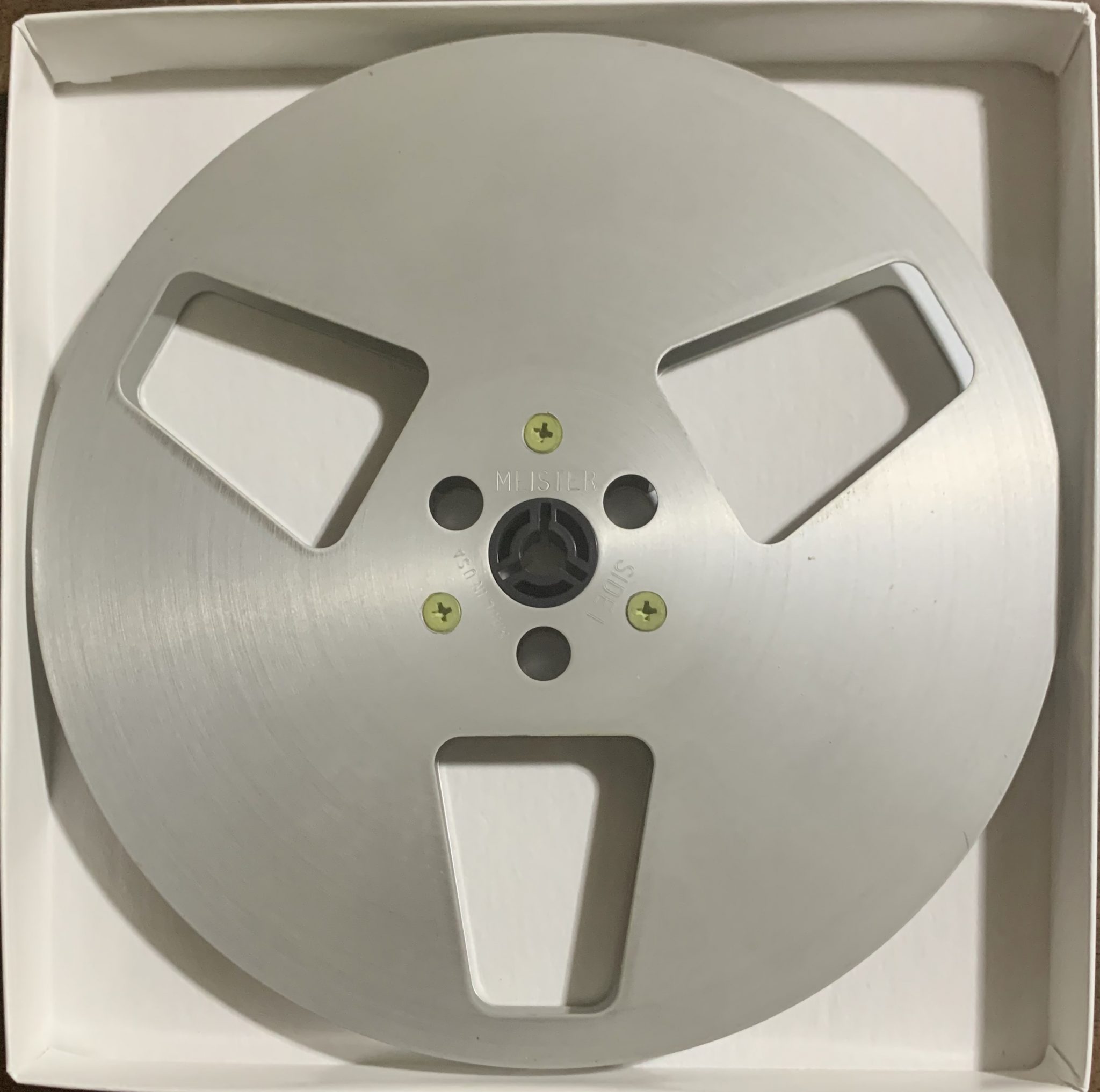 Meister 7″ Empty Metal Tape Reel Silver, 3 Window, New Box + Bag Reel