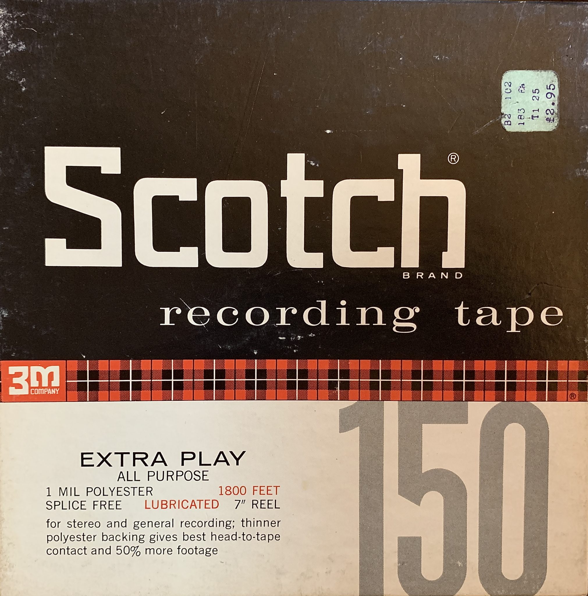 Scotch 150 Early Gen Reel to Reel Recording Tape, LP, 7″ Reel, 1800 ft