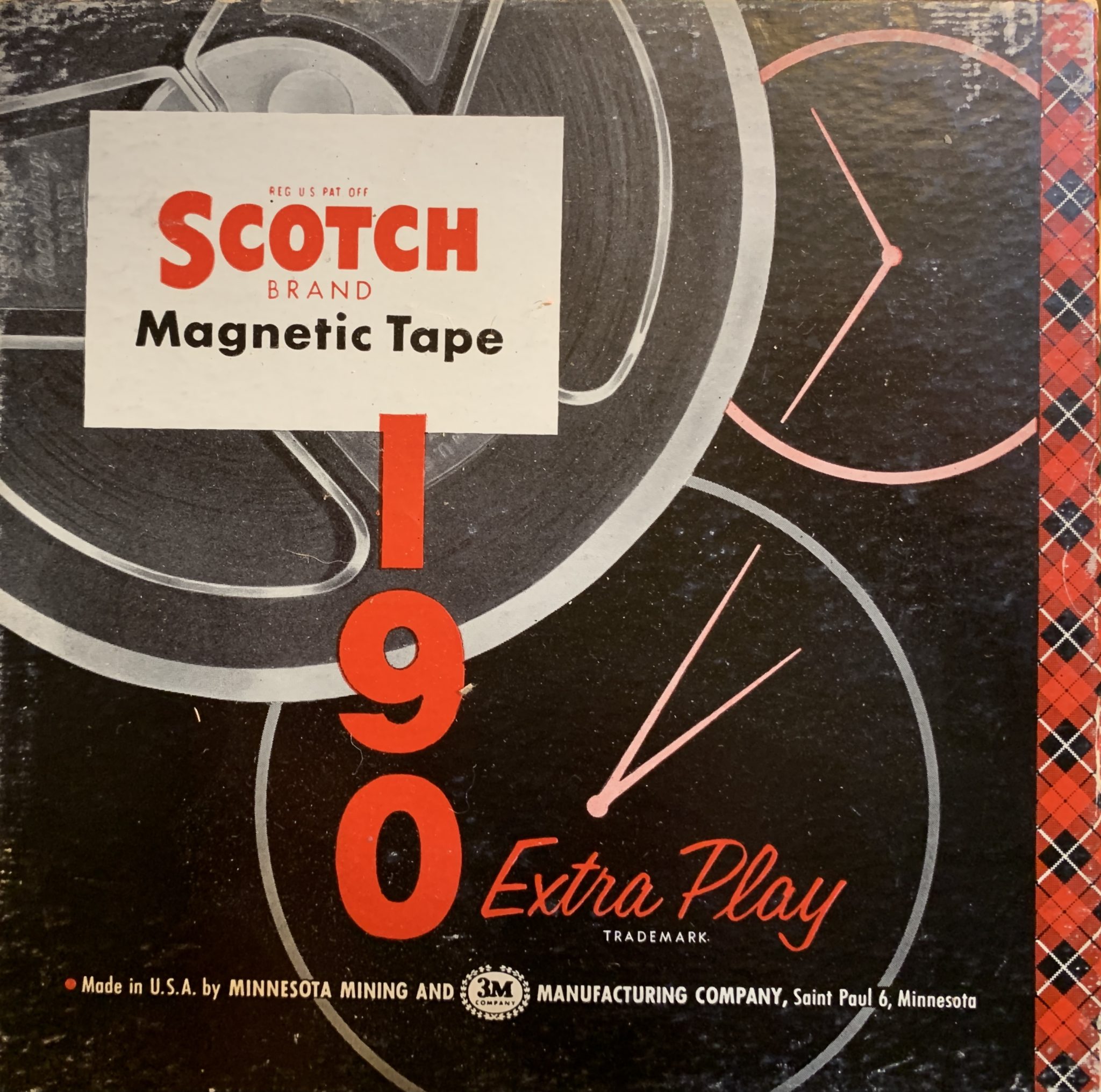Scotch 190 Reel to Reel Recording Tape, LP, 7″ Reel, 1800 ft, Used