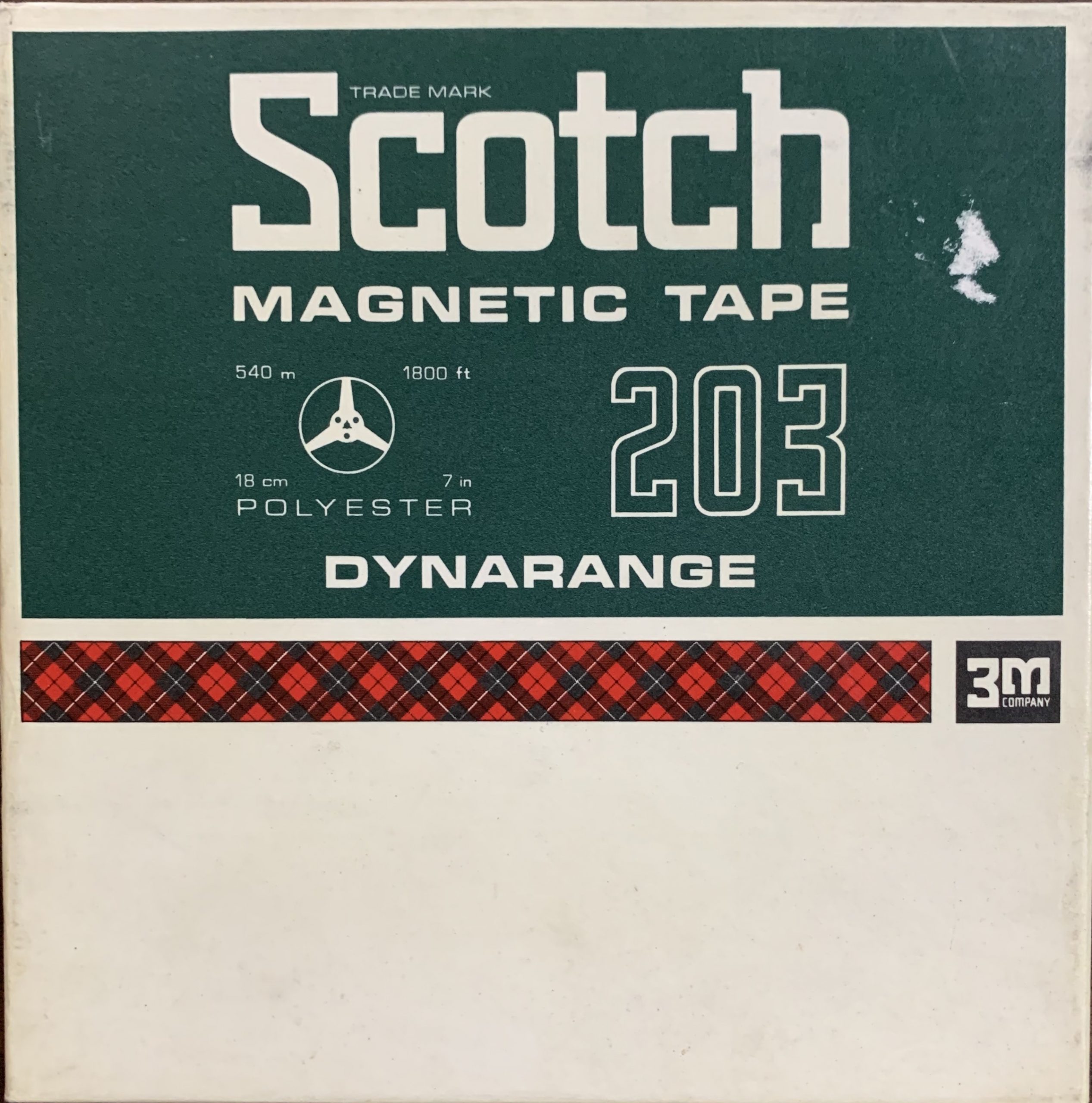 Scotch Italy 203 Dynarange Reel Tape, LP, 7 Reel, 1800 ft, Plastic Box