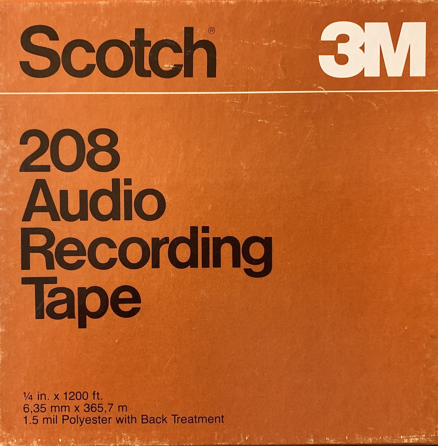 Scotch 208 Low Print Mastering Reel Tape, SP, 7″ Reel, 1200 ft