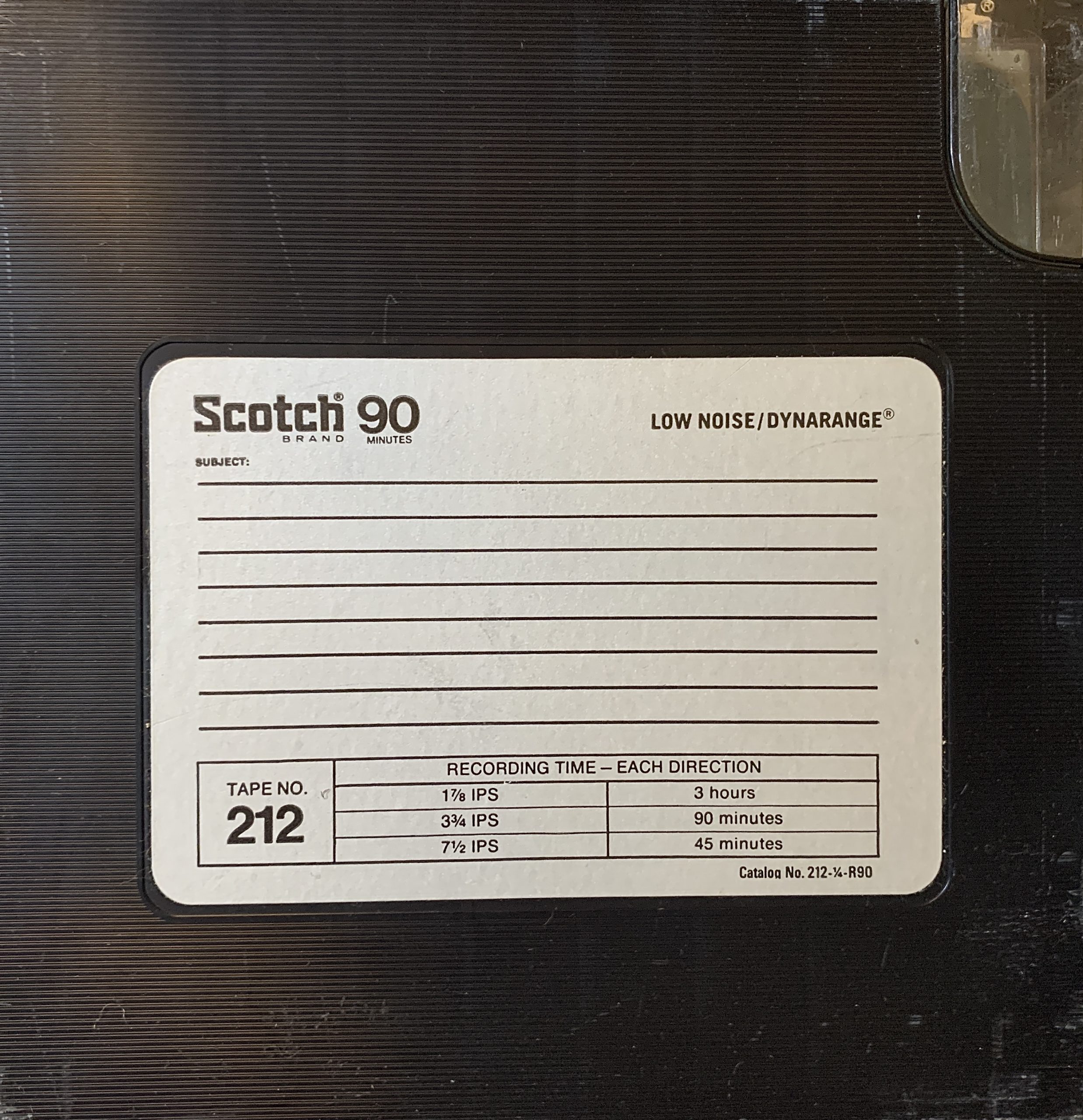 Scotch 212 Dynarange Reel to Reel Tape, LP, 7″ Reel, 1800 ft, Sealed NOS -  Reel to Reel Warehouse