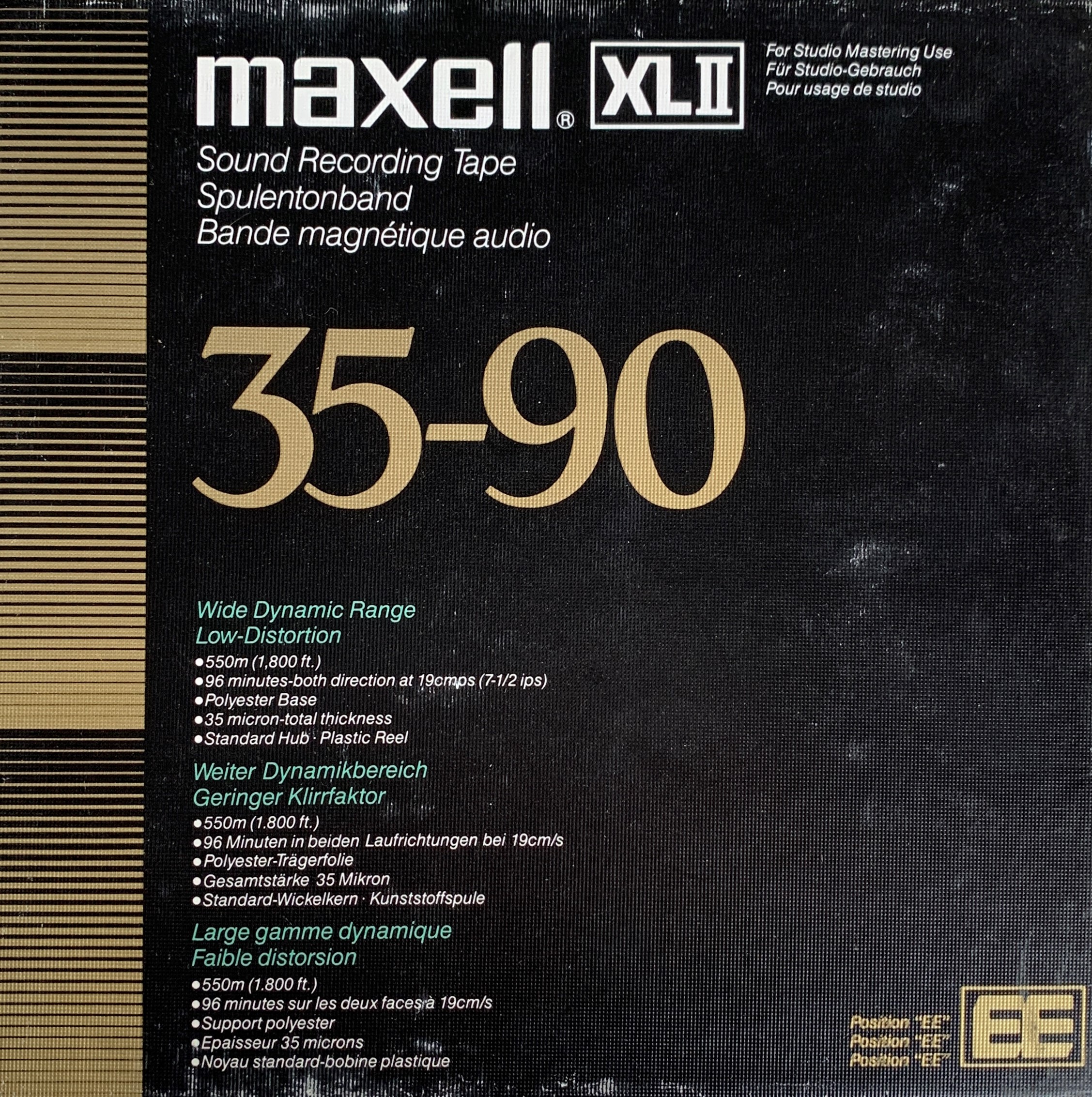 Maxell XL-2 Reel to Reel Recording Tape, LP, 7″ Reel, 1800 ft
