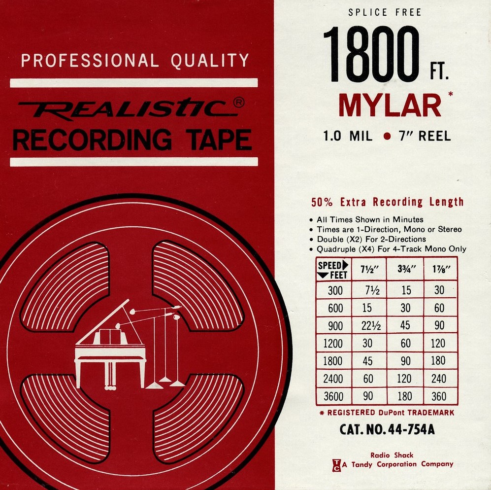 Radio Shack Realistic LN Reel to Reel Tape, LP, 7 Reel, 1800 ft *SALE*