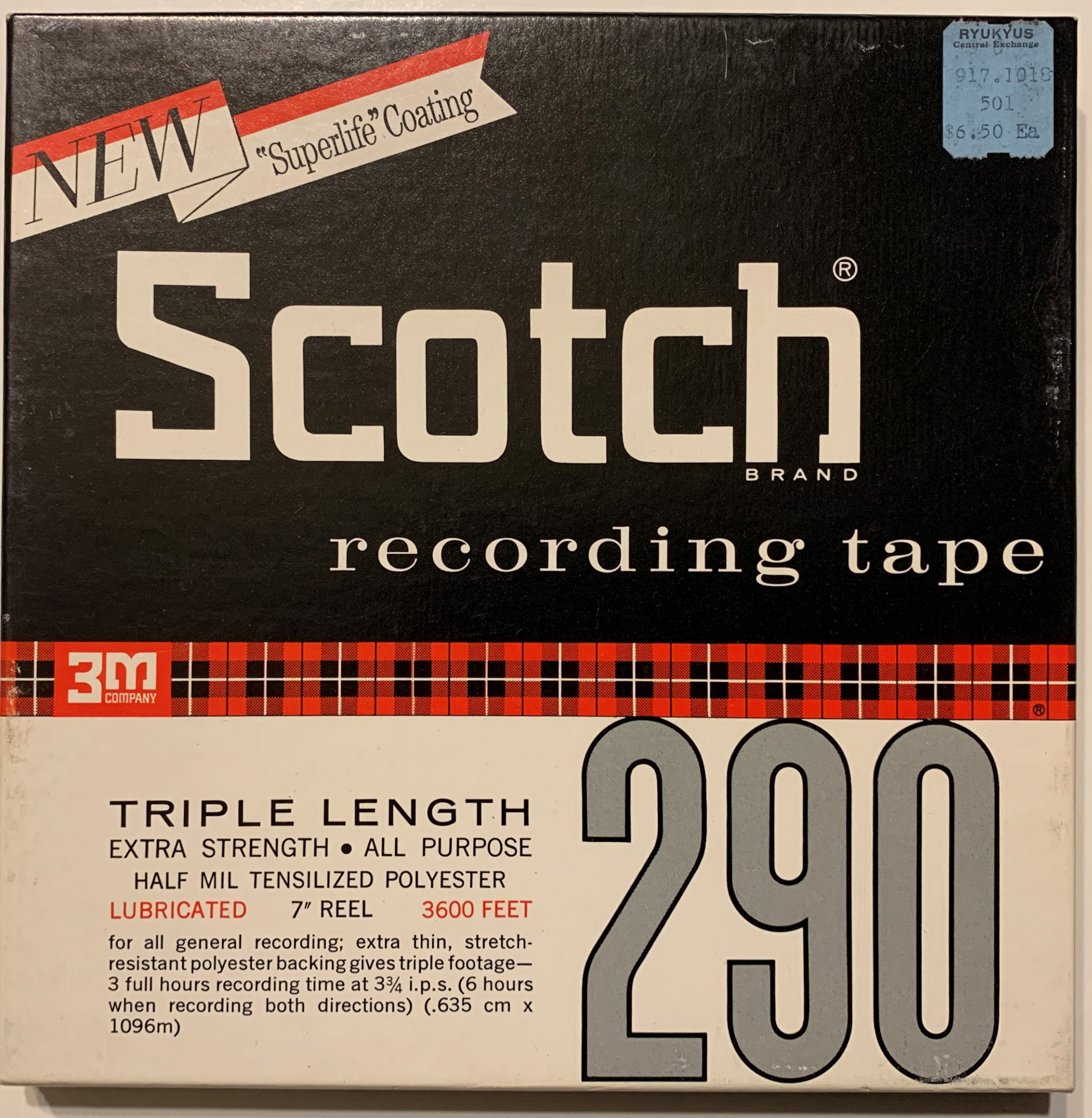 Scotch 290 Reel to Reel Recording Tape, TP, 7″ Reel, 3600 ft