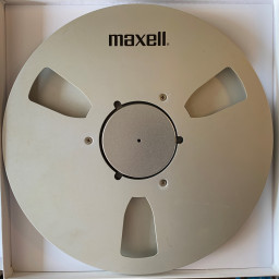 Maxell 10" Empty Metal Reel, 3 Window Silver, w/Box + Bag