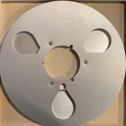 Audiotape 10" Empty Metal Reel, Classic 3 Window Silver, w/Box + Bag