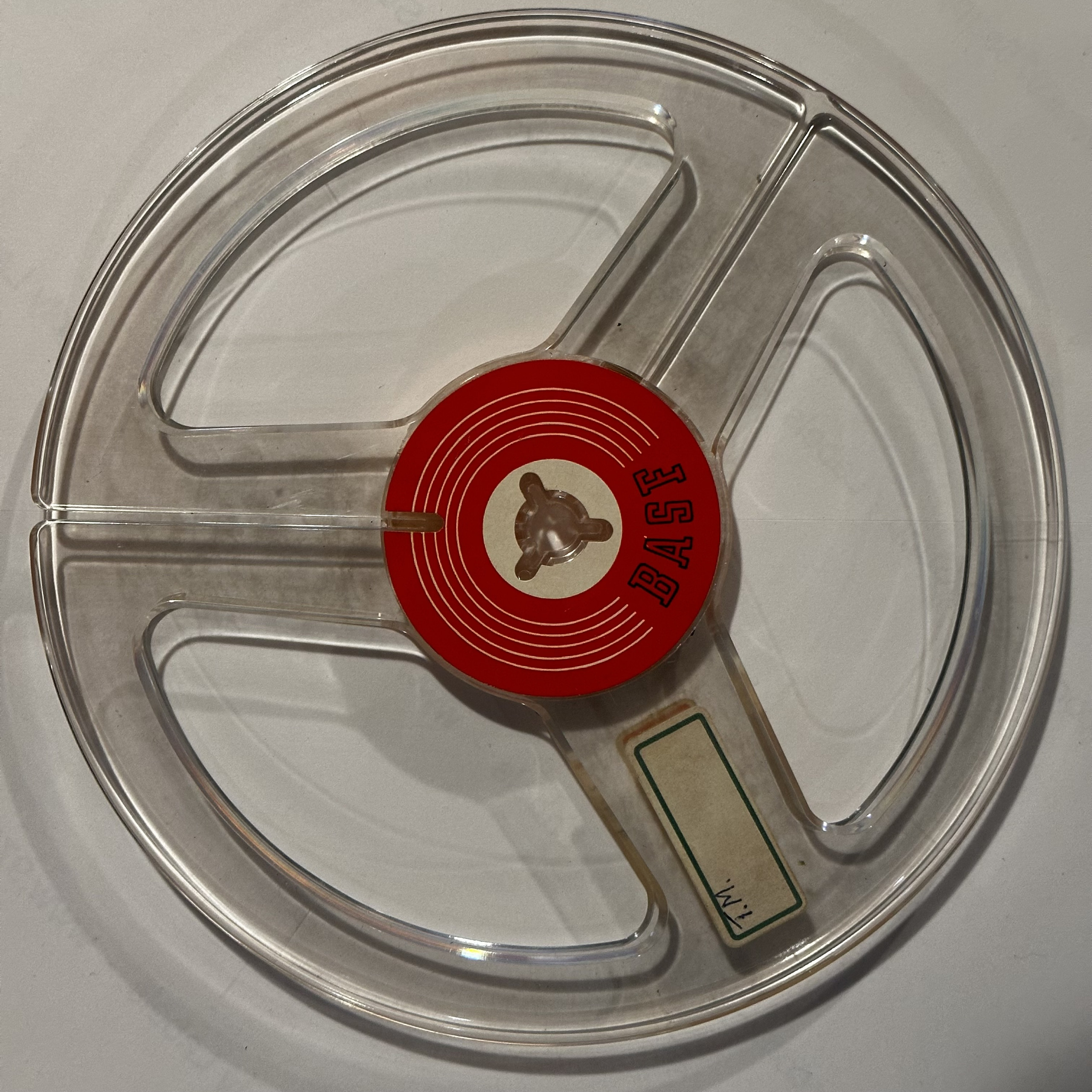 BASF 7″ Early Gen Empty Reel for 1/4″ tape, 3 Window Clear, w/Box