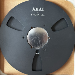 Akai OEM 10" Empty Metal Reel, 3 Window Painted Gray, New Box + Bag