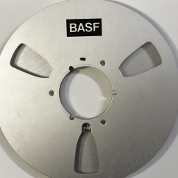 BASF 10.5" Empty Metal Reel, 1/4" Tape, 3 Window Silver Design "B" w/Box + Bag
